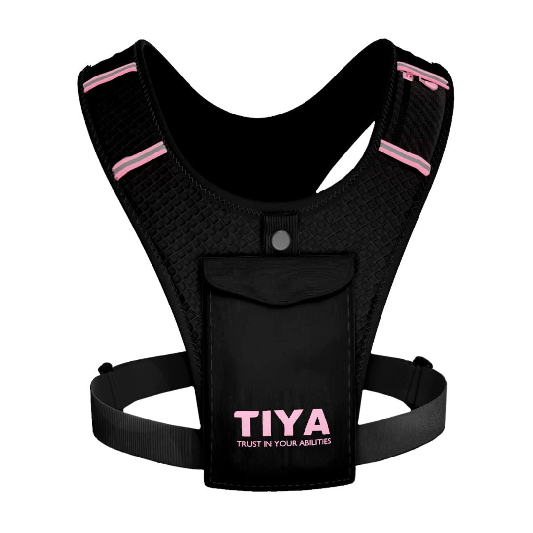 Running Vest Phone Holder Black/Pink TIYA Fitness