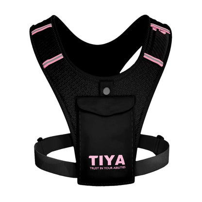 Running Phone Holder Vest - Black/Pink